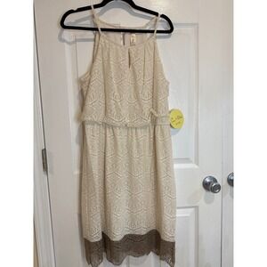Emma & Michelee Lace Dress Sleeveless‎ Party Cocktail Dress Ivory Size 12